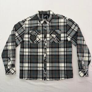 SoCal Brand Plaid Button-Down Flannel Shirt Y2K